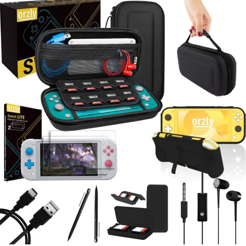 Nintendo Switch Lite Accessories Bundle - Black NIB